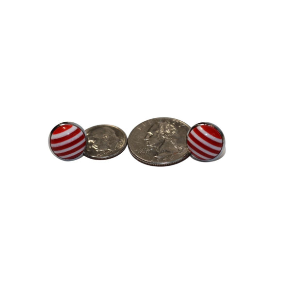 candy cane stud earring sizing