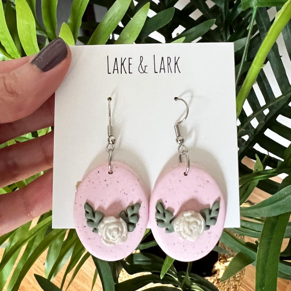 floral easter egg earrings