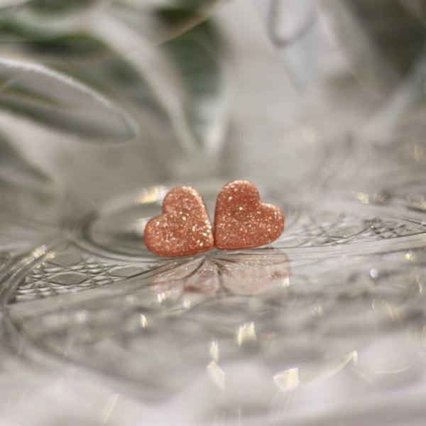 handmade rose gold polymer clay earrings