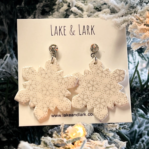 silver snowflake earrings