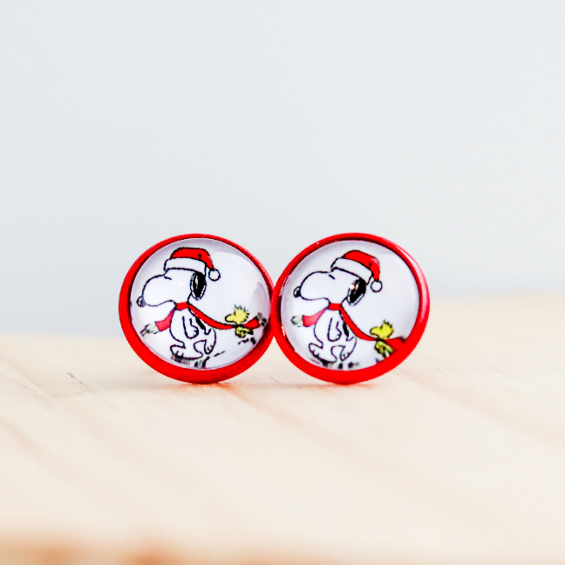 snoopy dog christmas stud earrings