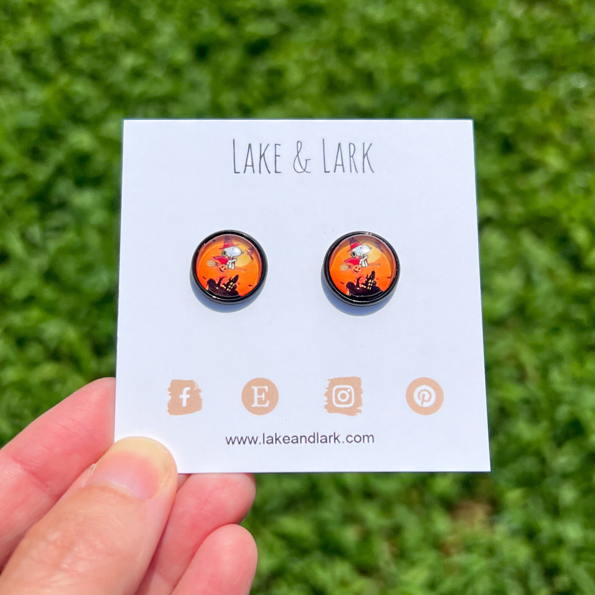 Snoopy Halloween Witch Stud Earrings