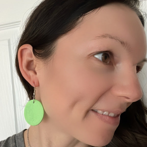 speckled green easter egg dangly earrings lake lark