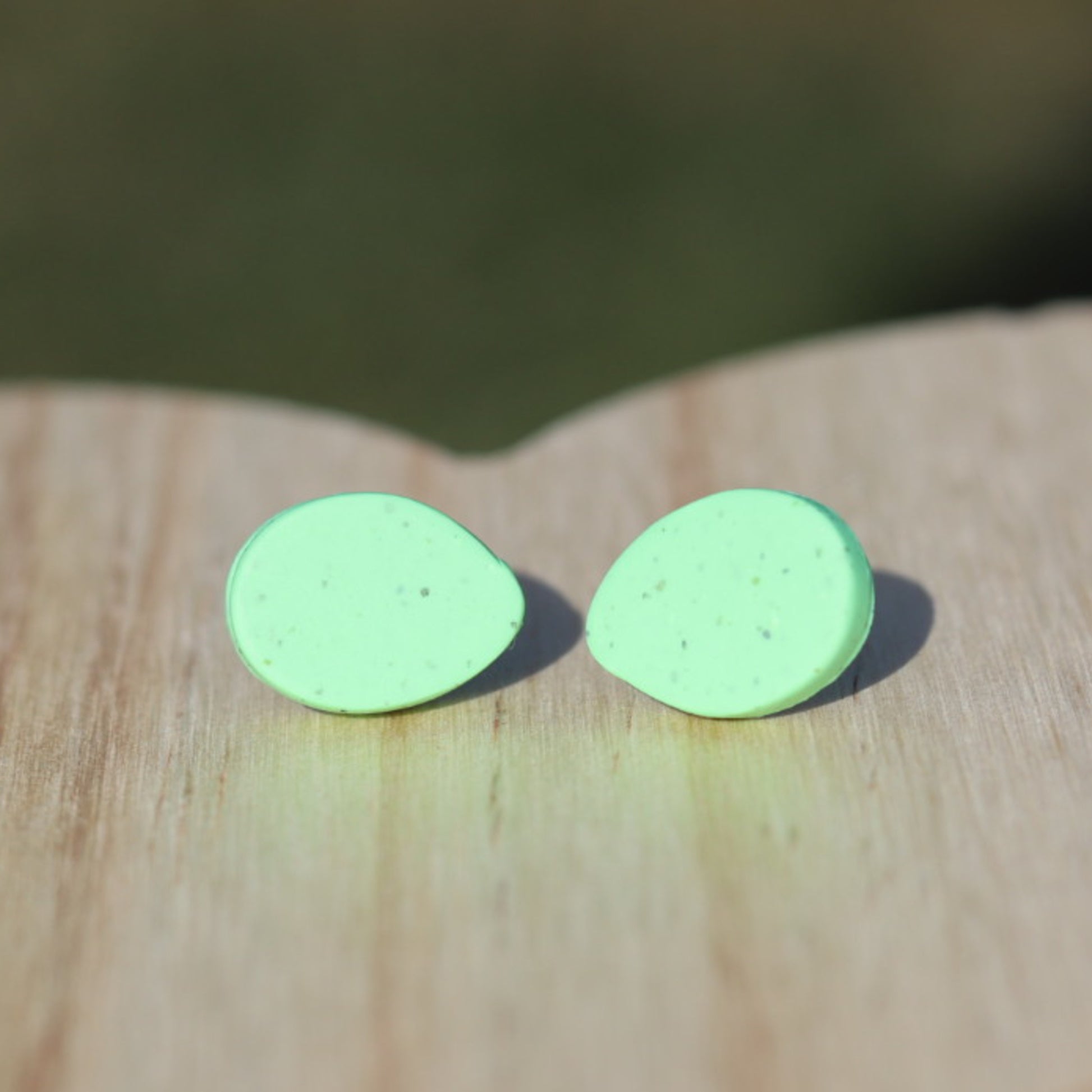 speckled green easter egg stud earrings lake lark