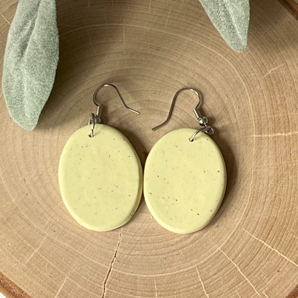 speckled yellow easter egg earrings lake lark