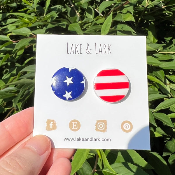 american flag stud earrings