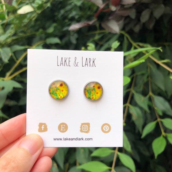 sunflower stud earrings