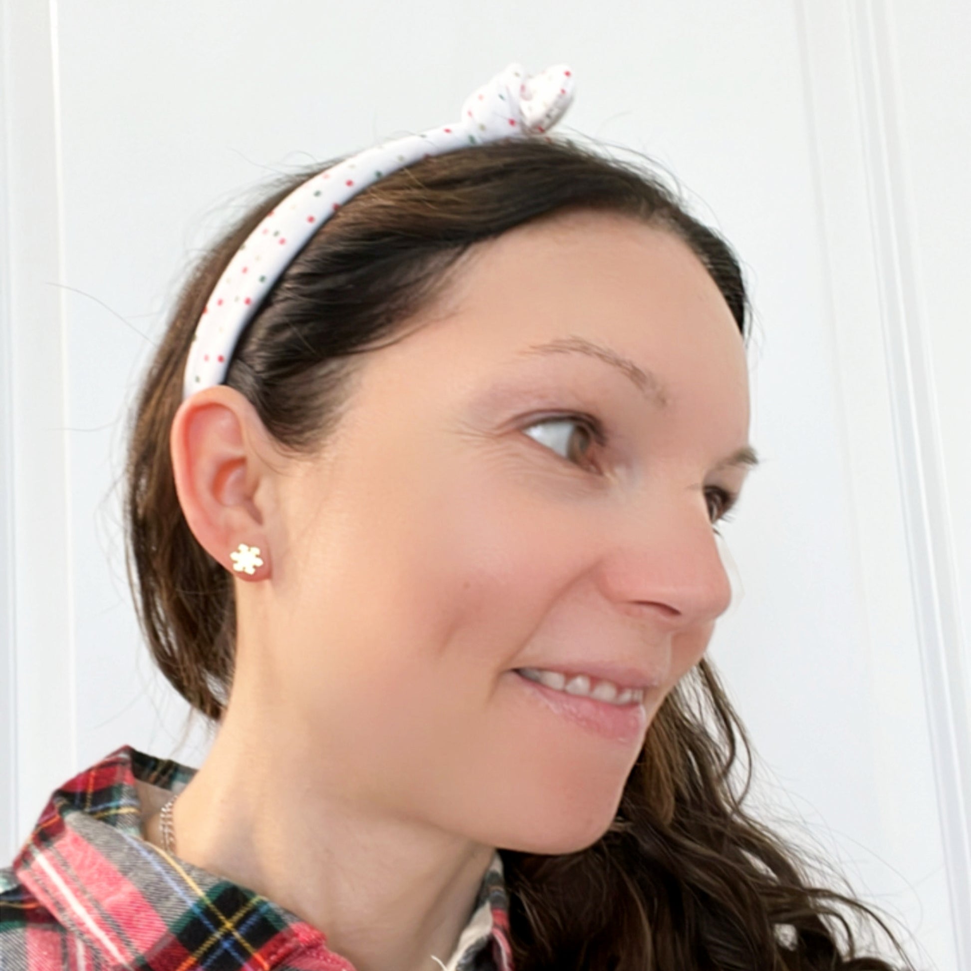 tiny snowflake winter stud earrings