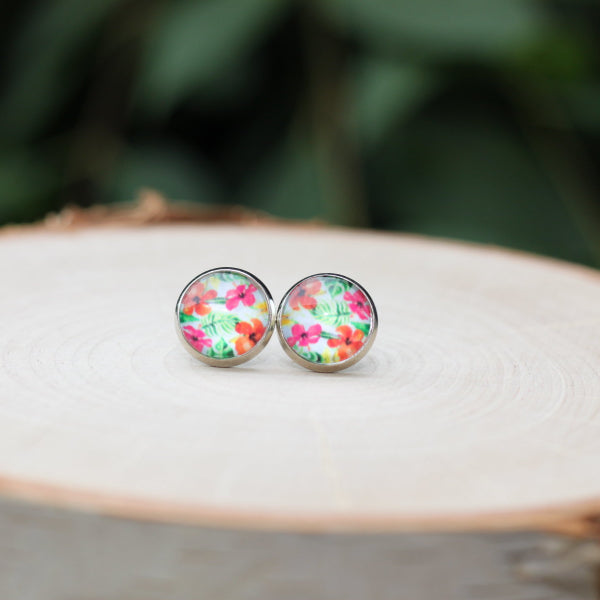 hibiscus flower earrings