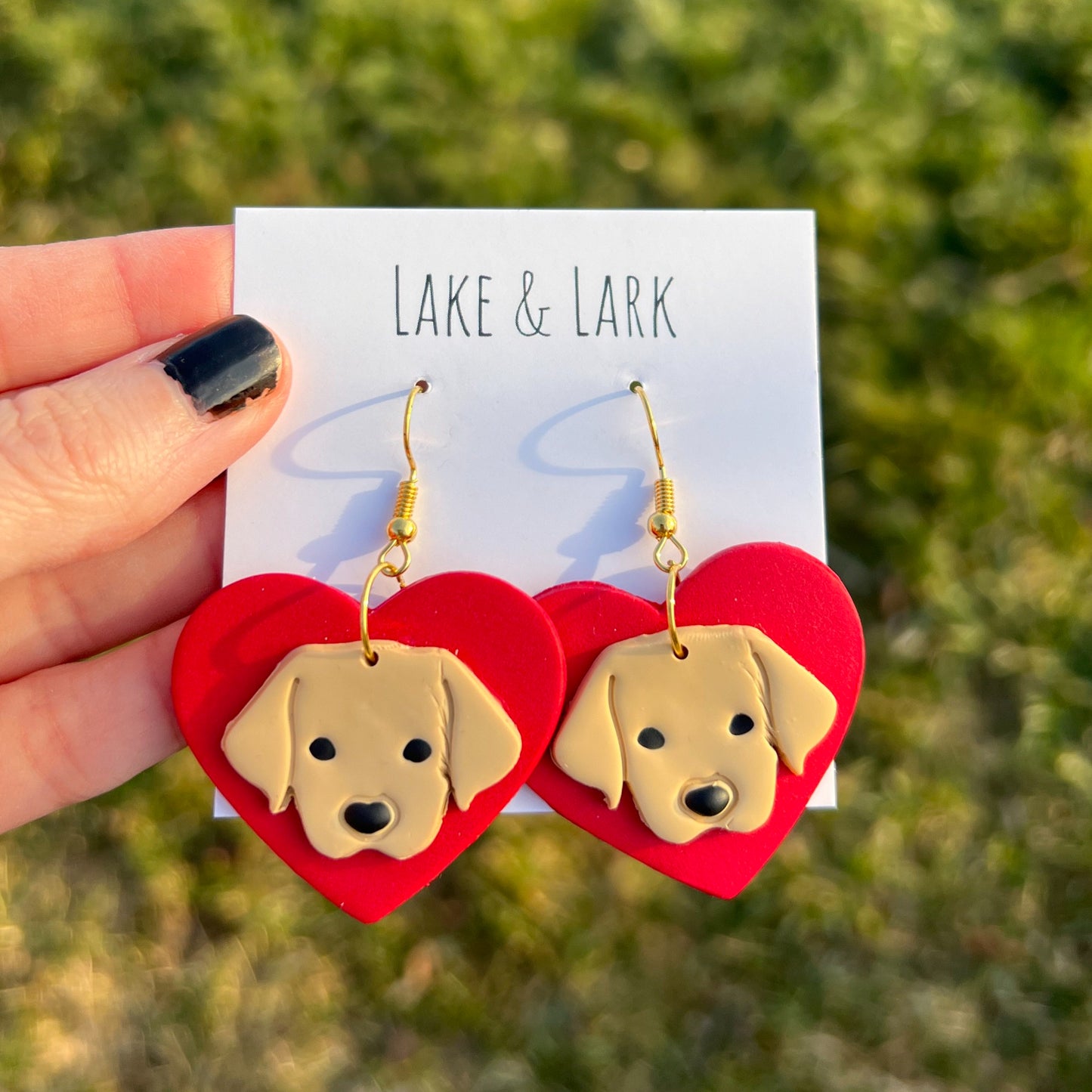 love yellow lab golden retriever earrings