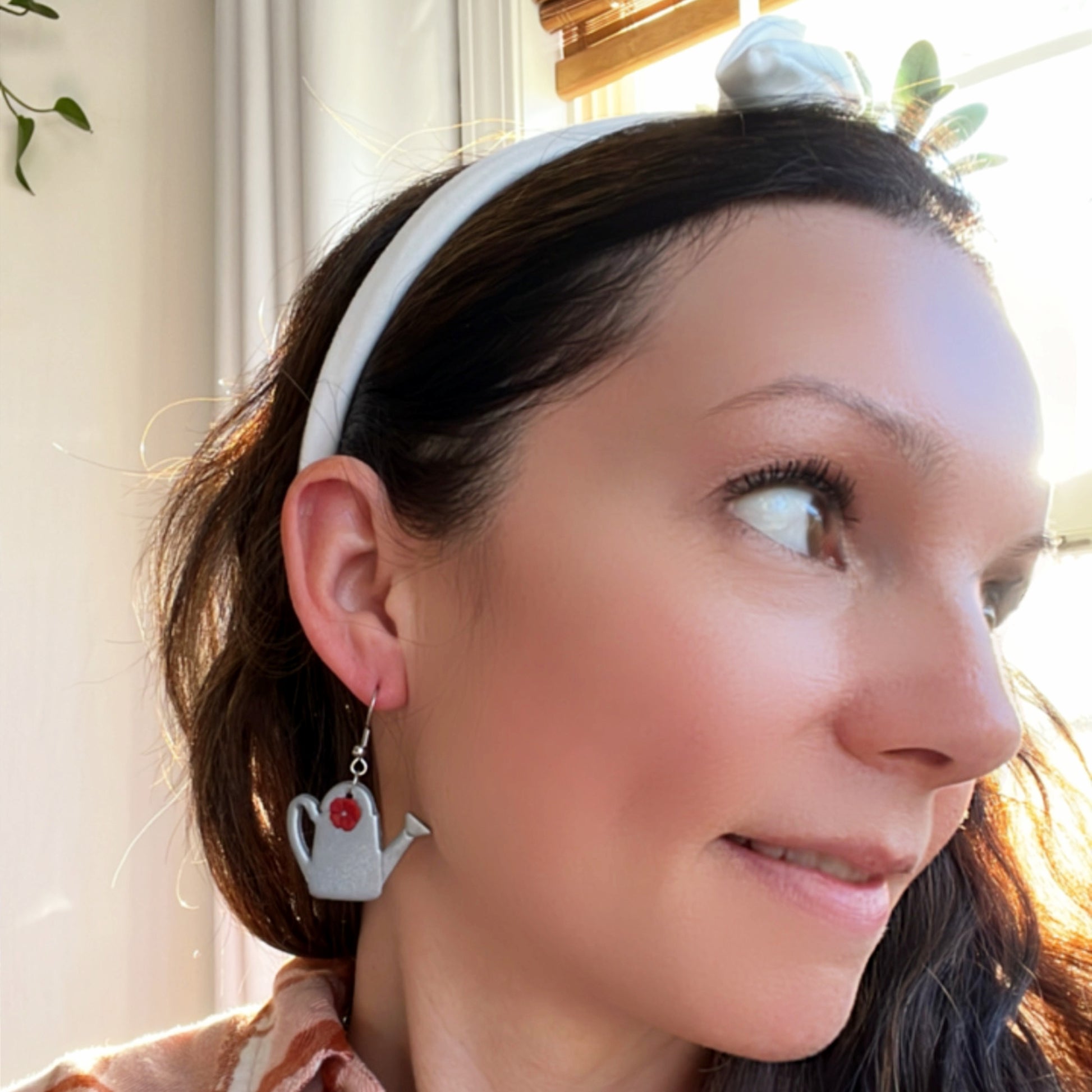 watering can gardening earrings