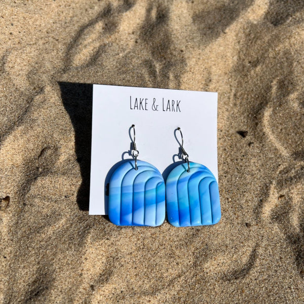 ocean waves beach earrings