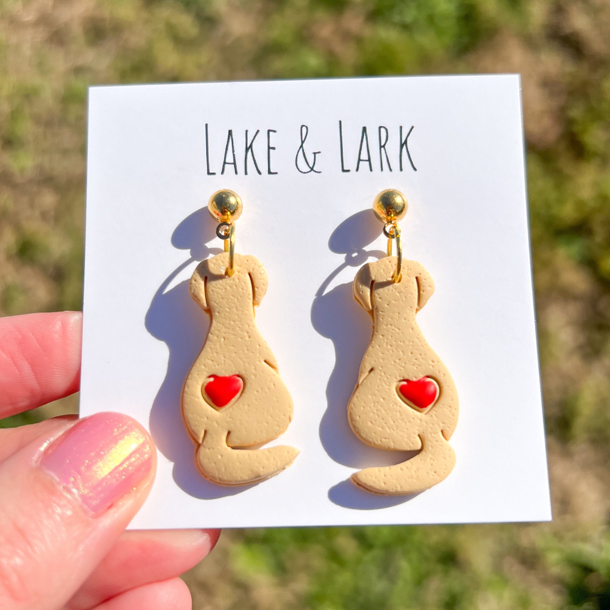 labrador retriever dog heart earrings