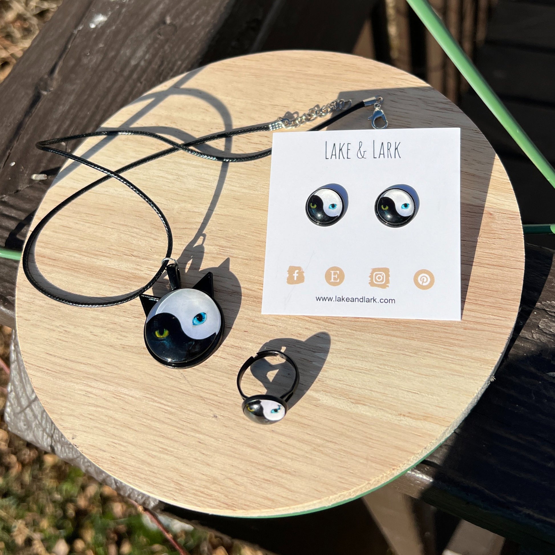 cat eyes yin yang jewelry gift set